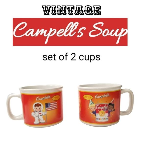 Campbell's soup Dining Vintage Campbells Soup Set Of 2 Two Cups